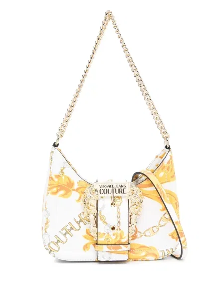 Colier Versace Jeans Couture din piele alb