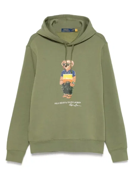 Prugasta majica Polo Ralph Lauren s printom s okruglim izrezom zelena