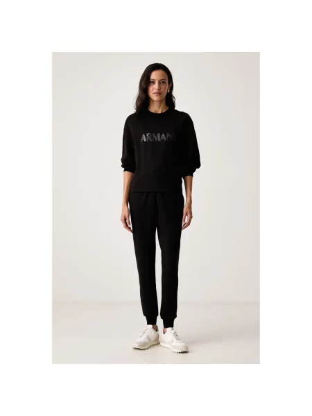 Spodnie dresowe o kroju slim fit z mieszanki Armani Exchange czarne