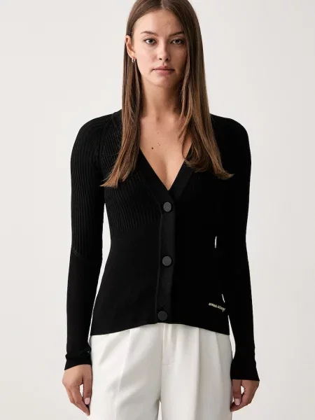 Armani Exchange cardigan pentru femei cu vâscoză negru