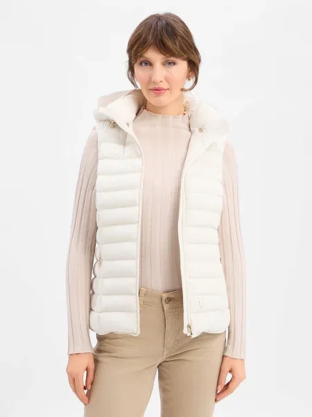 Wellensteyn kamizelka pikowana Włochy Kaptur Kobiety Sztuczne włókno jednolity S beżowy