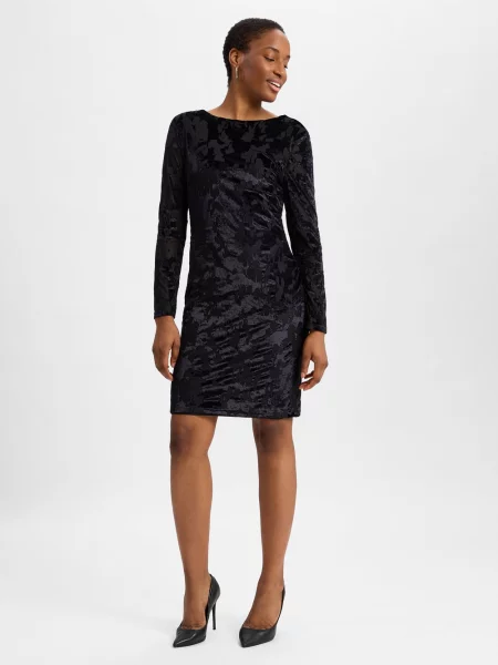 S.Oliver BLACK LABEL Sukienka shift Kobiety wzorzysty 36 czarny