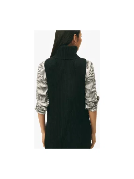 Sweter z golfem Brooks Brothers wełniany bez rękawów do golfa czarny