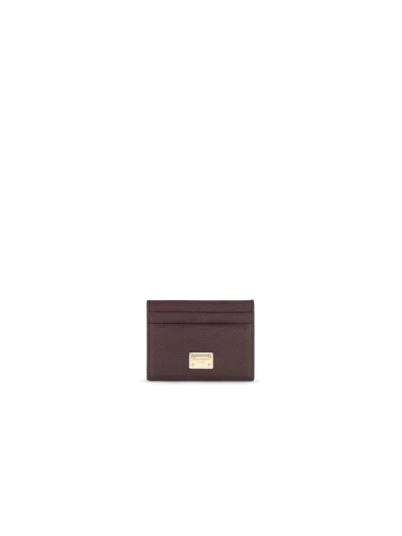 Portfel Dolce And Gabbana z logo skórzany brązowy
