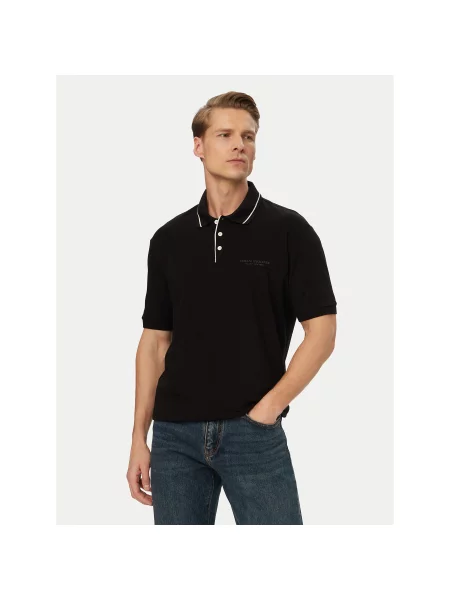 Armani Exchange Polo Regular Fit μαύρο