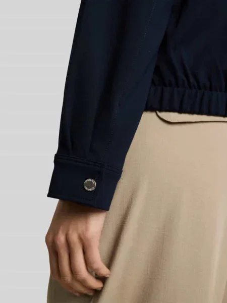 Krój regular fit krótki blezer z mieszanka Tom Tailor granatowa