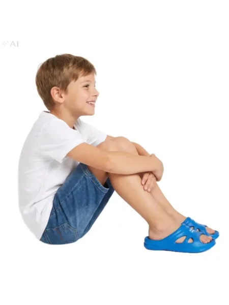 Klapki na basen antypoślizgowe Aqua-Sport Malibu Junior niebieskie