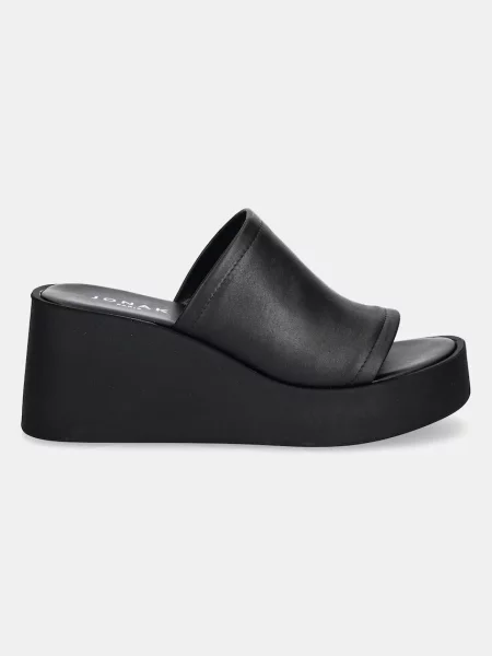 Шкіряні шльопанці Jonak EUGENE на танкетці чорний