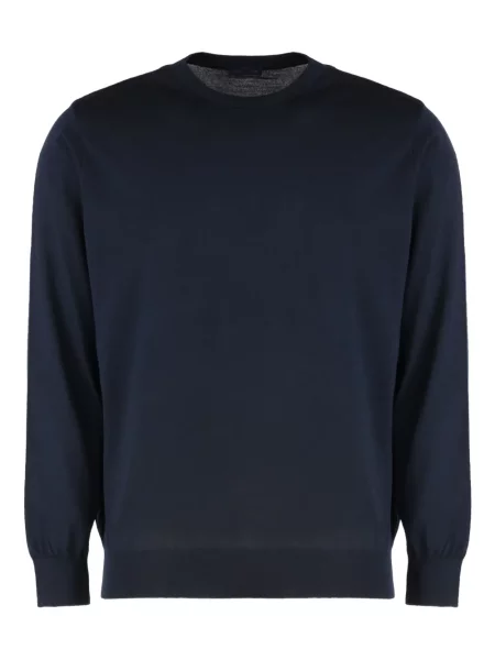Pulover Paul & Shark cu broderie cu decolteu rotund albastru