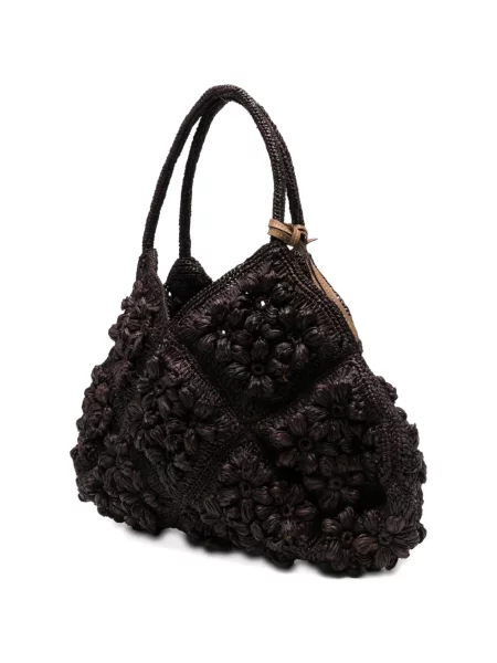 Shopperka Afar w kwiatki brązowa