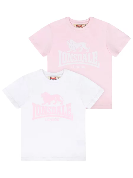 LONSDALE Tricou roșu pastel alb