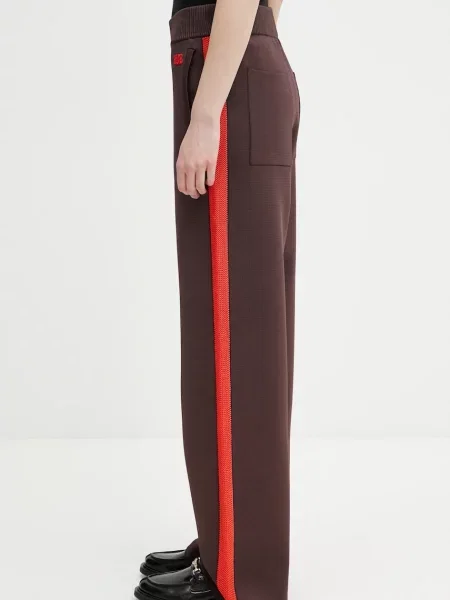 Wales Bonner pantaloni Tide Track Pant drept high waist maro