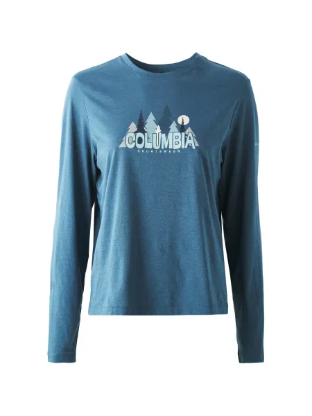 COLUMBIA Tricou funcțional Ruby Springs albastru / albastru noapte / albastru deschis alb