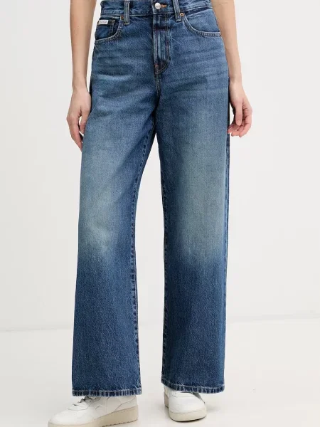 Calvin Klein Jeans Wide leg džíny modré