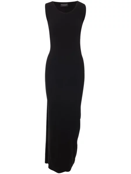 Rochie fără mâneci Balenciaga fără mâneci tricotate de costum negru