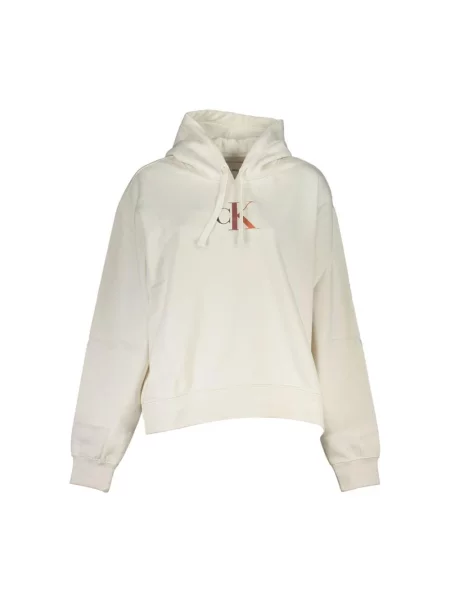 Bluza z kapturem Calvin Klein Jeans gradientowa biała