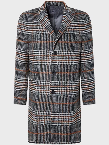 Картате пальто Pierre Cardin сіре