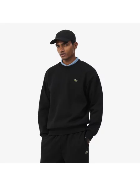 Lacoste Bluza Z Bawełnianej Dresówki czarna