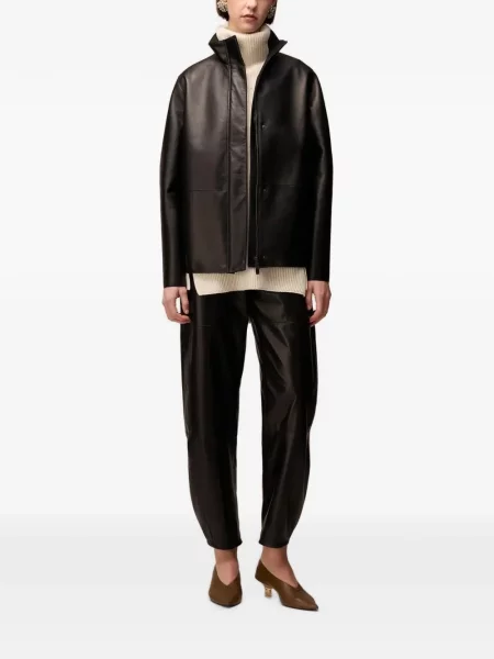 Pantaloni Retori din piele negru