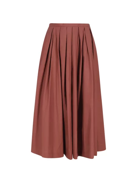 Fusta plisata Roberto Collina plisată până la genunchi maro