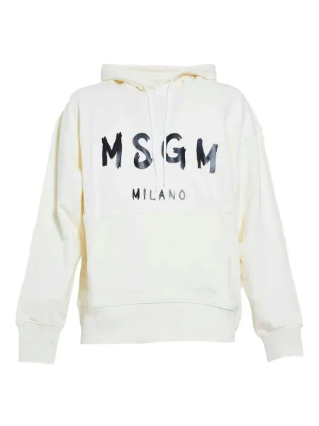 Mikina s kapucí Msgm s potiskem bílá