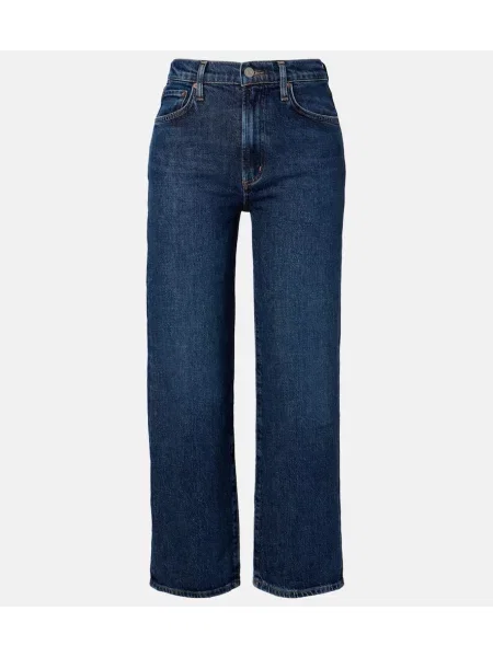 Proste jeansy Agolde o krotszym kroju niebieskie