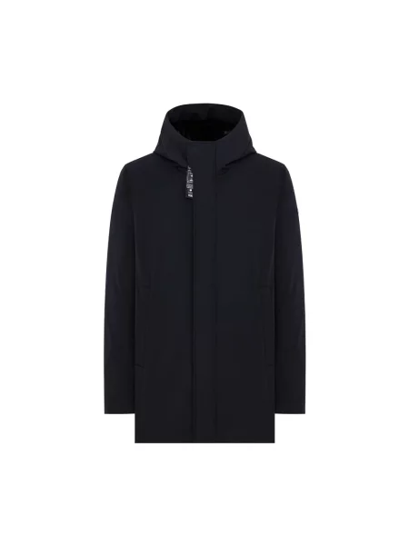 Parka Duno z kapturem z magnetycznym zapięciem ze stretchu niebieska