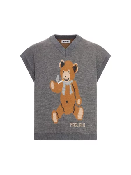 Kamizelka Magliano wełniana typu teddy szara