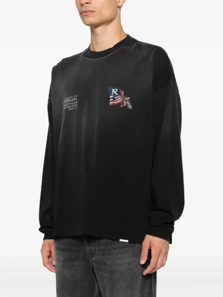Lung tricou Represent cu imagine negru