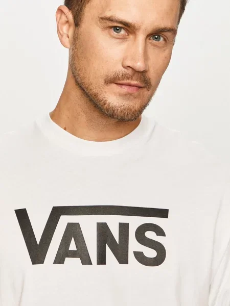 Tričko s dlouhým rukávem Vans bílé