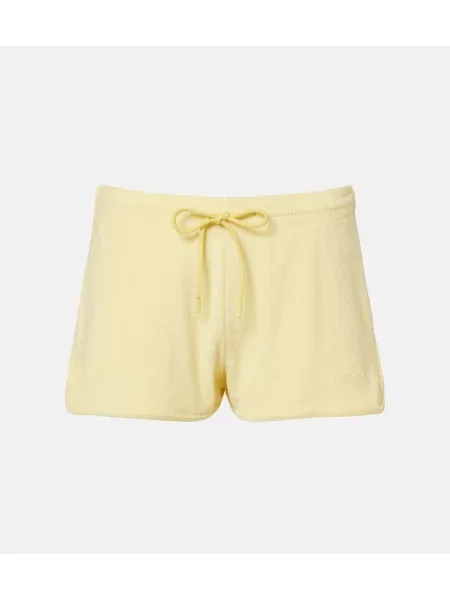 Pantaloni scurți Hunza G din material terry cu autograf galben