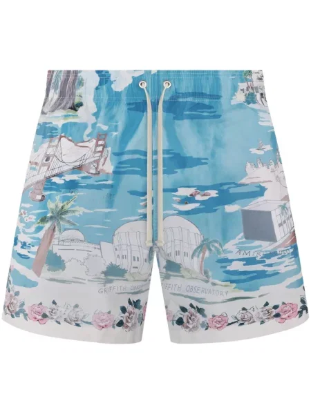 Slip de baie Amiri cu imagine albastru