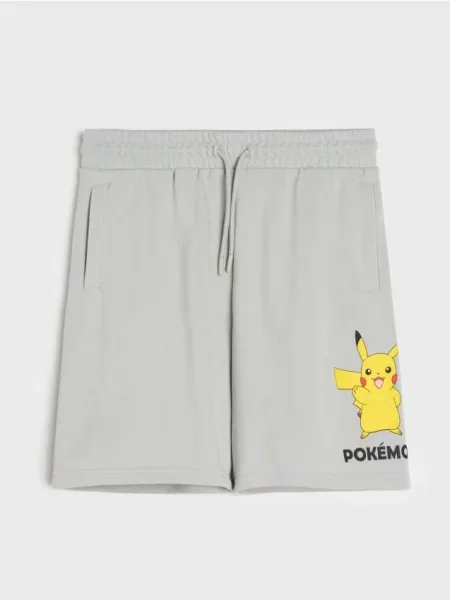 Sinsay Bermudy s potiskem Pokémon šedá