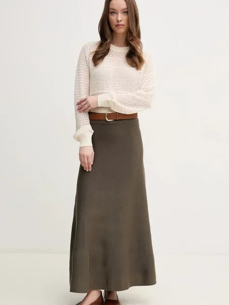 Pedro del Hierro spódnica maxi rozkloszowana zielony