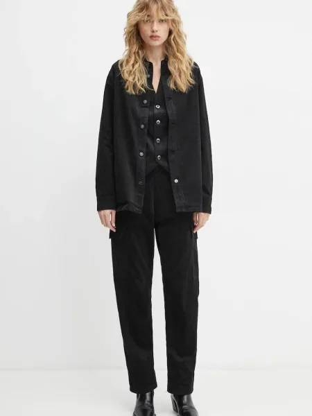 Вельветова сорочка G-Star Raw regular класичний комір чорний