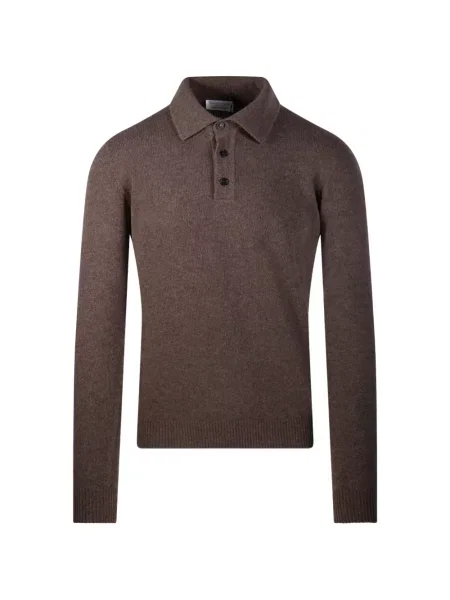 Gulerat lung tricou polo Roberto Collina maro