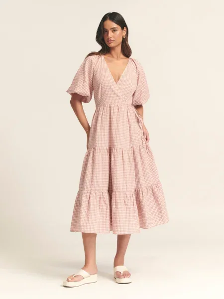 St MRLO Φόρεμα CHARMED DRESS ανοικτό ροζ λευκό