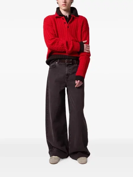 Tricou polo Msgm tricotate roșu