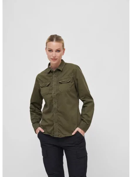 Długa koszula z długim rękawem Brandit z długim rękawem retro khaki