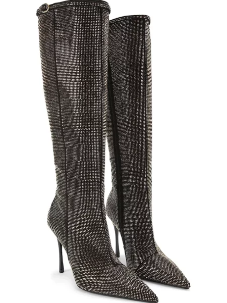 Чоботи Kurt Geiger London Mayfair Point Knee Boot на шпильці чорний