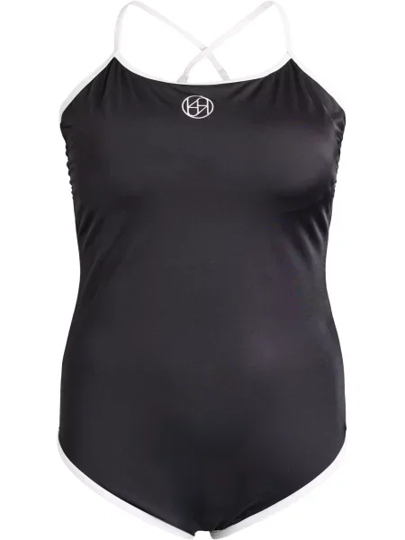 Swim by Zizzi Costum de baie întreg Sfilli negru alb