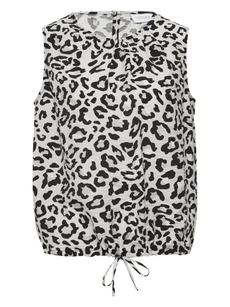 COMMA Bluza greige / svetlo siva črna