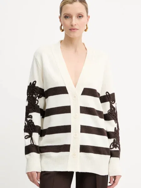 Ermanno Scervino cardigan din amestec de lână bej