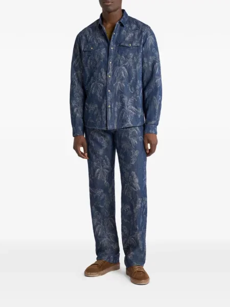 Blugi Etro din jacard albastru