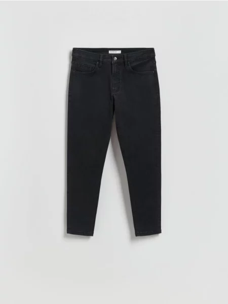 Reserved Blugi skinny cu efect de prespălare negru