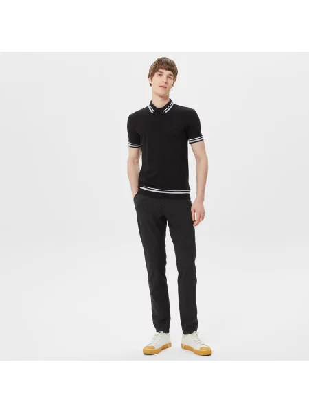 Lacoste Koszulka Polo W Paski Slim Fit czarna
