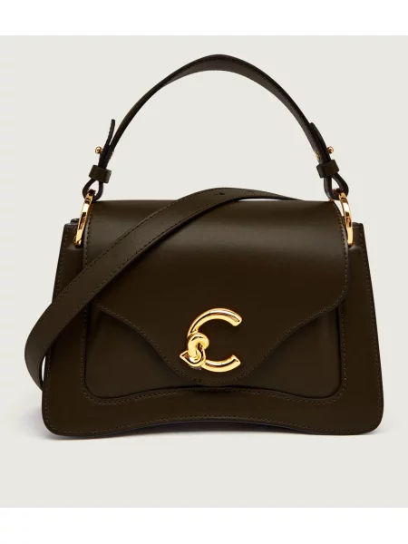 Geanta crossbody Coccinelle din piele verde