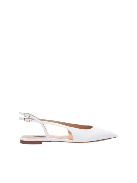 Balerinki Casadei skórzane z otwartą piętą białe