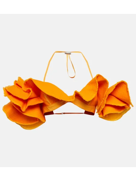 Cropp top Jacquemus din canvas portocaliu