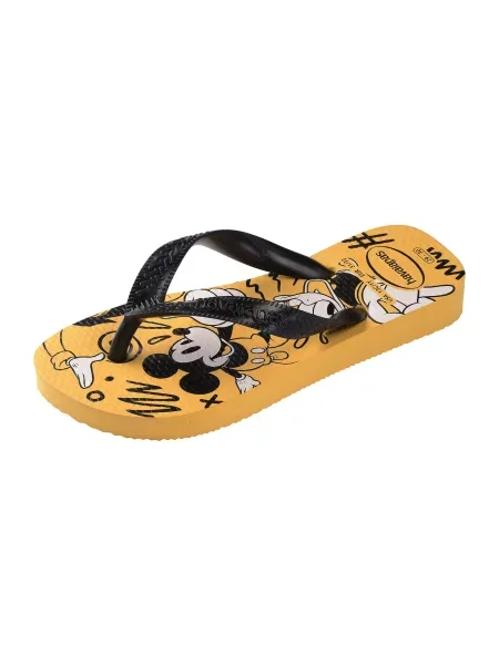 HAVAIANAS Nyitott cipők Disney sárga / fekete fehér